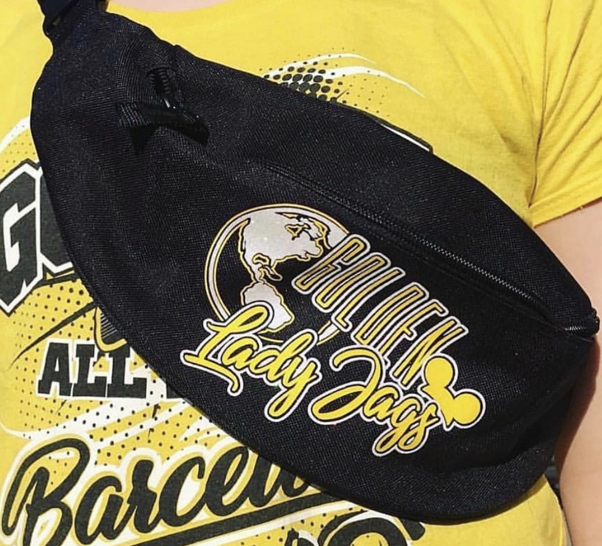 Golden lady jags bumbag in black