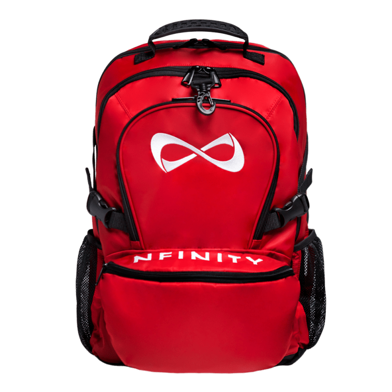 Klassisk röd och vit Nfinity-ryggsäck