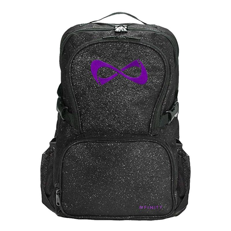 Nfinity sparkle backpack black with purple logo