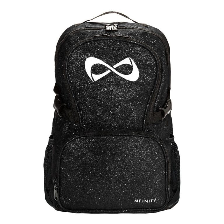 Black Sparkle Backpack - White Logo