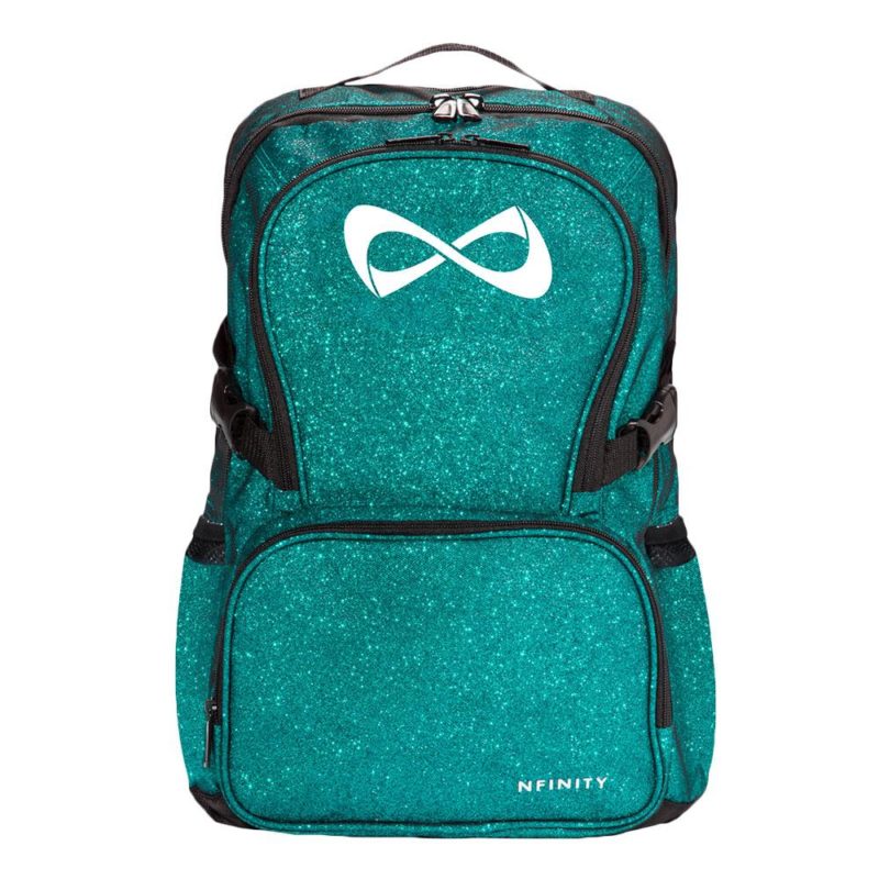 Nfinity sparkle backpack teal with white logo
