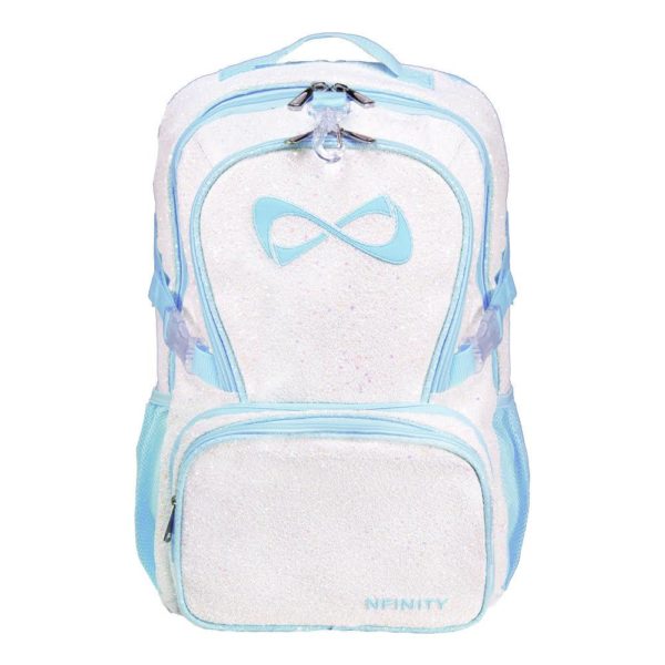 Nfinity sparkle backpack white with blue logo