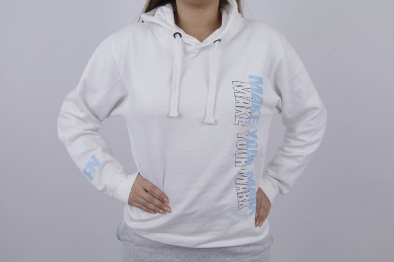 PN Make Your Mark Hoodie – White and blue